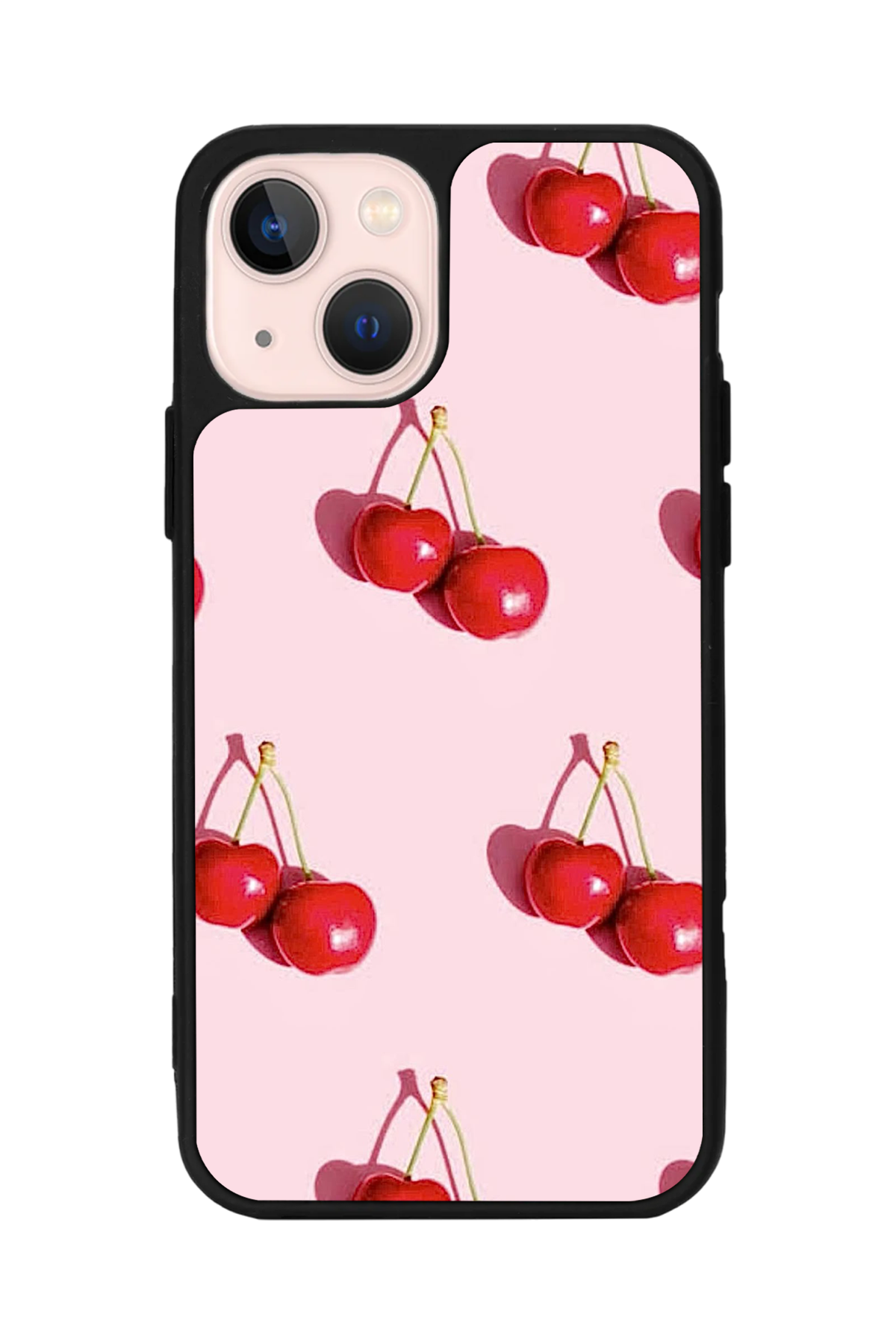 iPhone 14 Plus Uyumlu Kiraz Tasarımlı Glossy Premium Kılıf