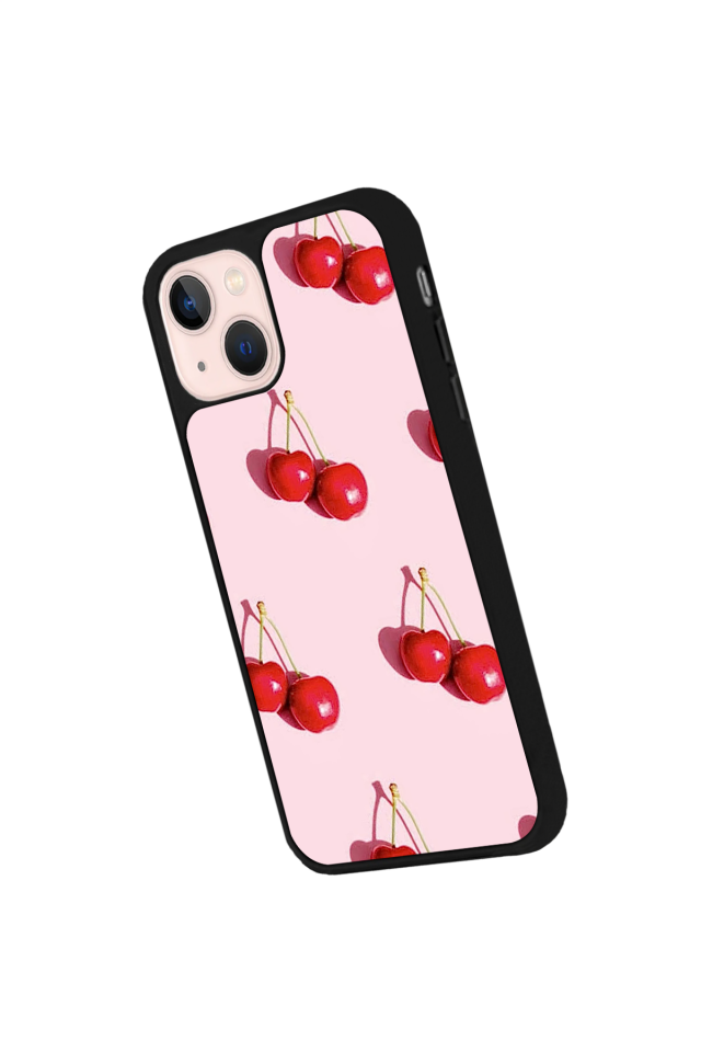 iPhone 14 Plus Uyumlu Kiraz Tasarımlı Glossy Premium Kılıf