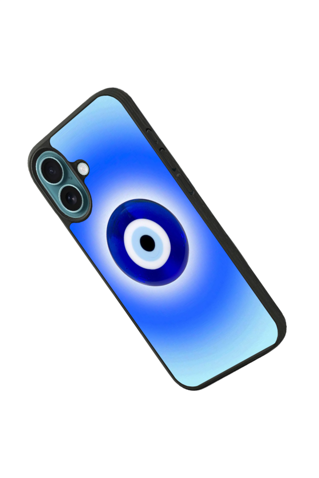 iPhone 16 Plus Uyumlu Nazar Tasarımlı Glossy Premium Kılıf