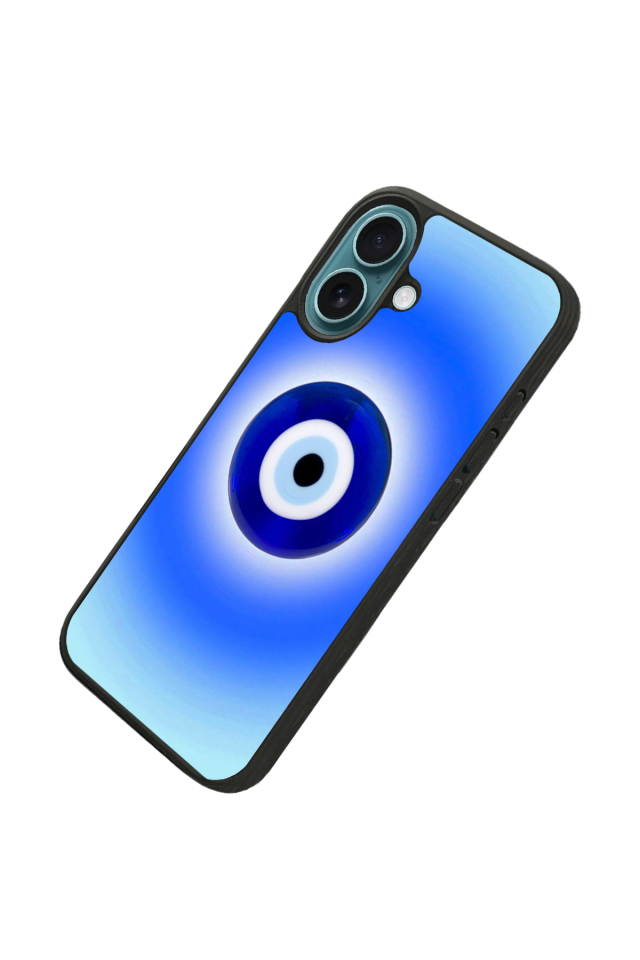 iPhone 16 Plus Uyumlu Nazar Tasarımlı Glossy Premium Kılıf