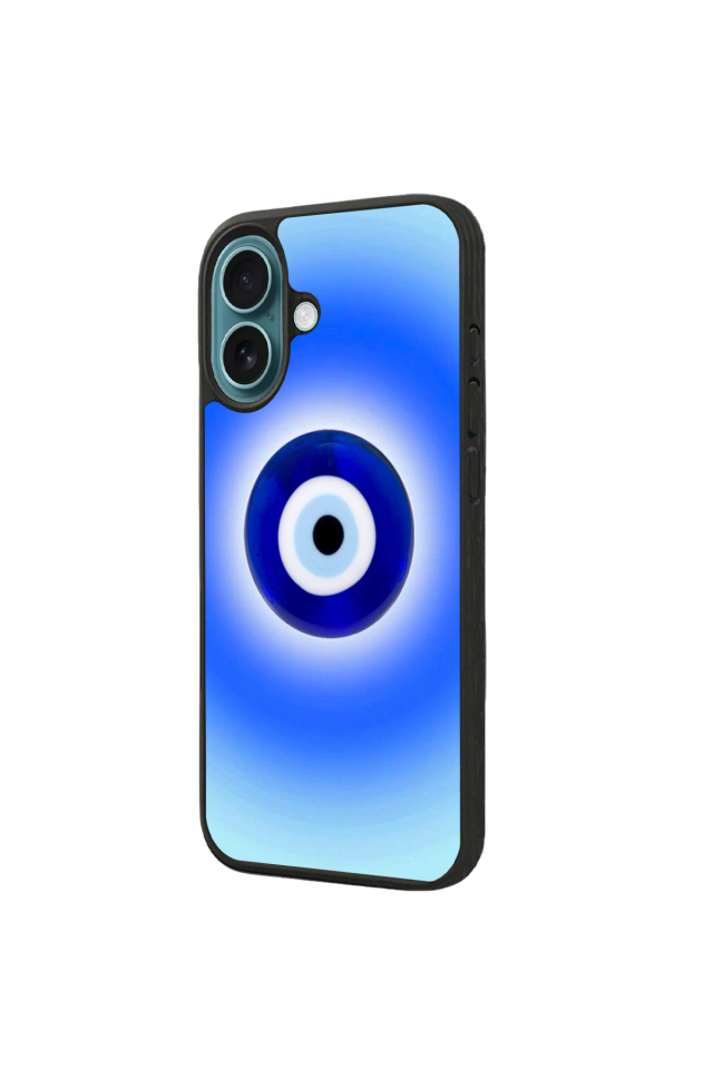 iPhone 16 Plus Uyumlu Nazar Tasarımlı Glossy Premium Kılıf