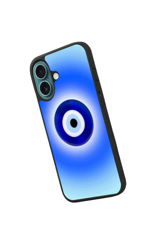 iPhone 16 Plus Uyumlu Nazar Tasarımlı Glossy Premium Kılıf