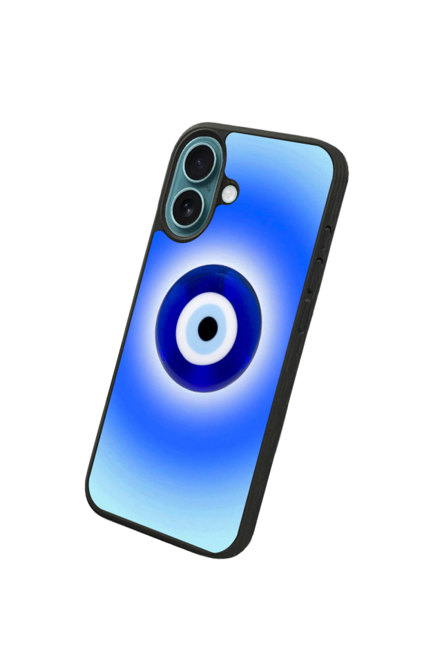 iPhone 16 Plus Uyumlu Nazar Tasarımlı Glossy Premium Kılıf