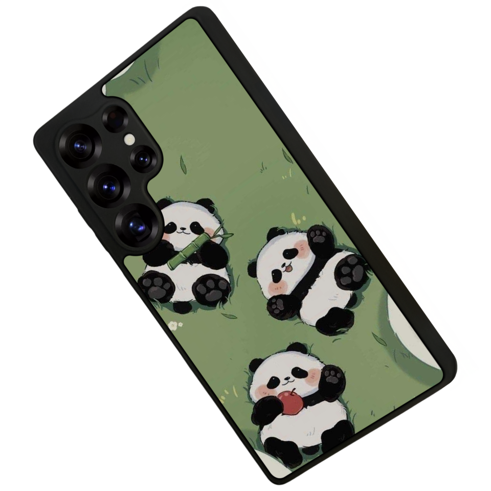 Samsung Galaxy S25 Ultra Uyumlu Panda Tasarımlı Glossy Premium Kılıf