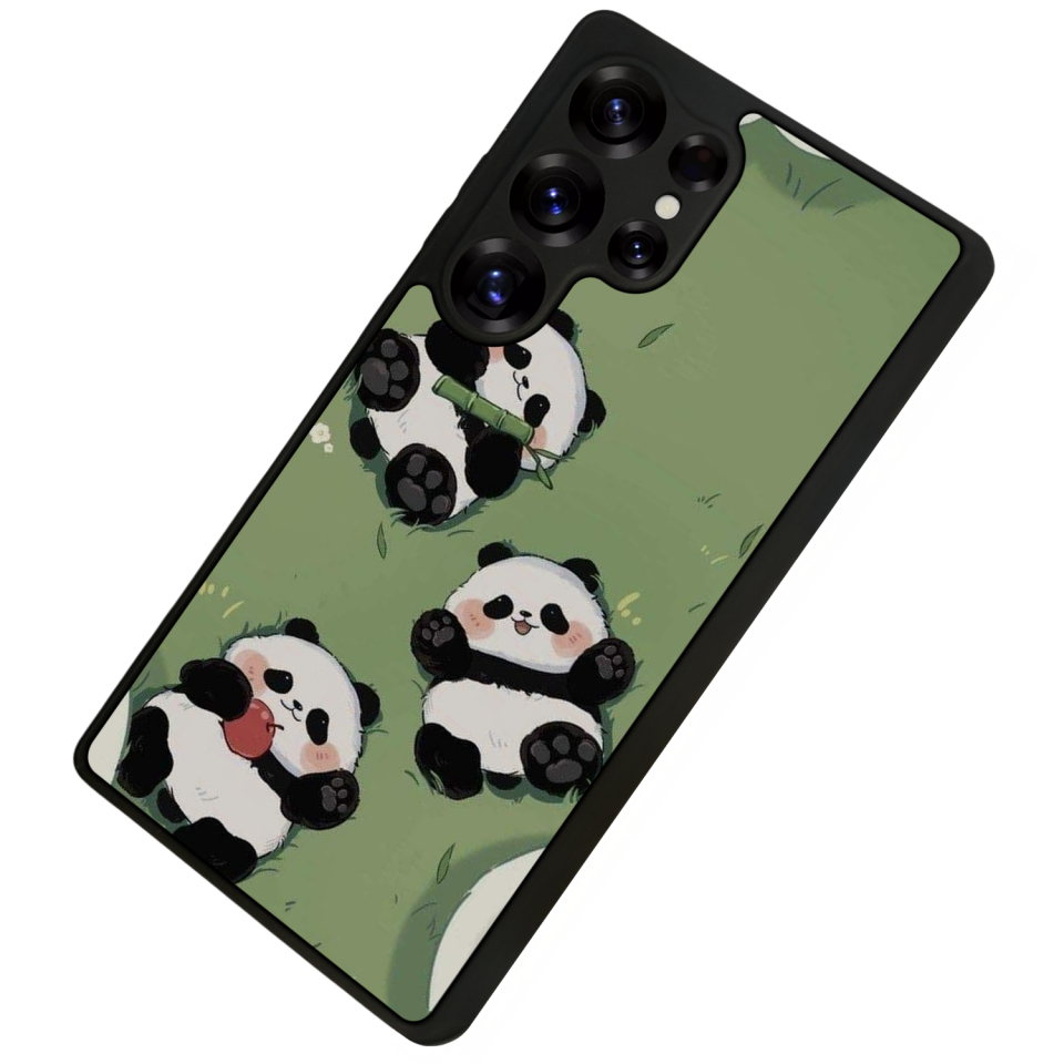 Samsung Galaxy S25 Ultra Uyumlu Panda Tasarımlı Glossy Premium Kılıf