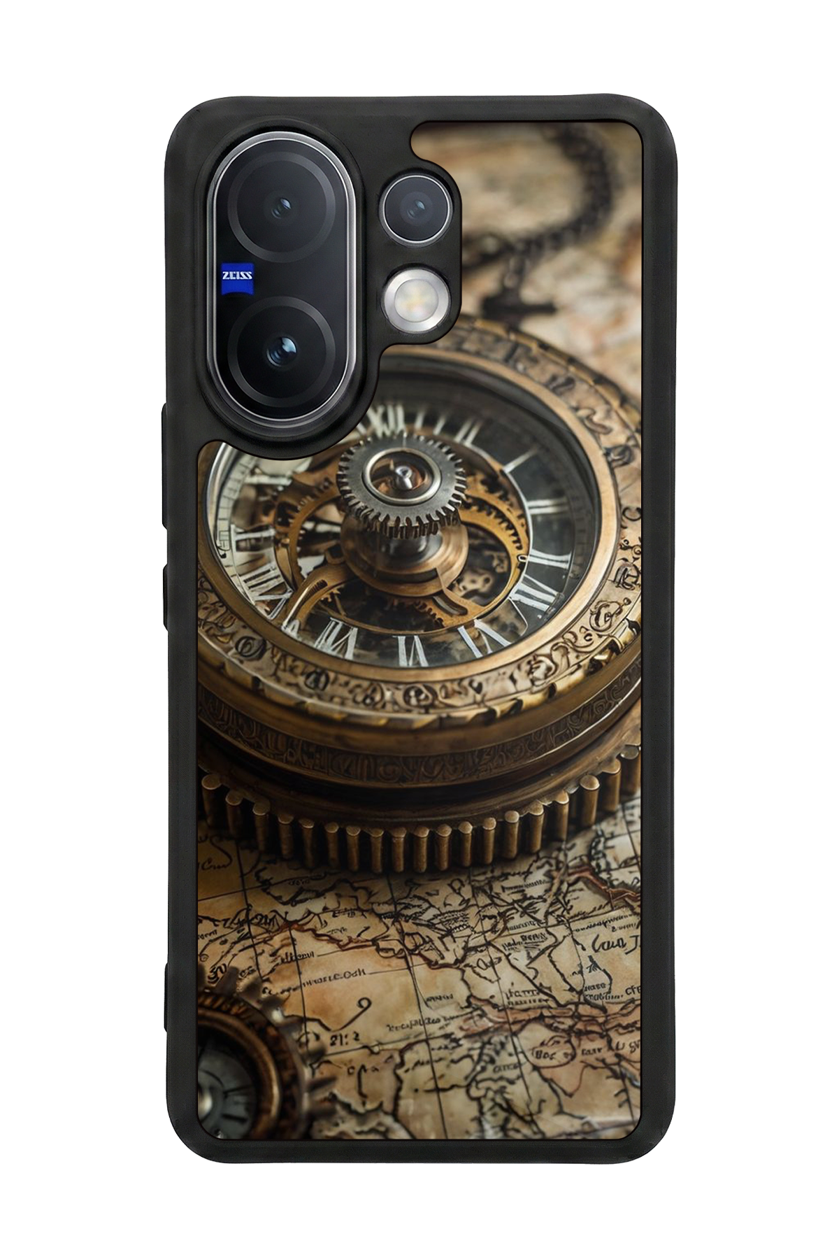 Vivo V60 Uyumlu Pusula Tasarımlı Glossy Premium Kılıf