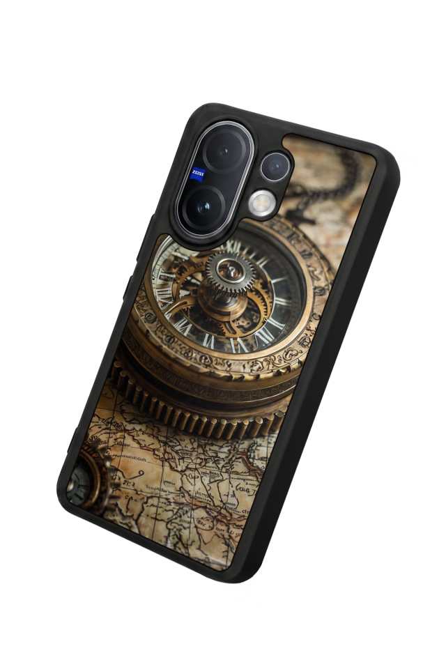 Vivo V60 Uyumlu Pusula Tasarımlı Glossy Premium Kılıf