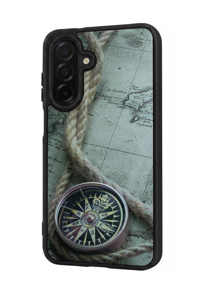 Samsung Galaxy A56 Uyumlu Pusula Tasarımlı Glossy Premium Kılıf