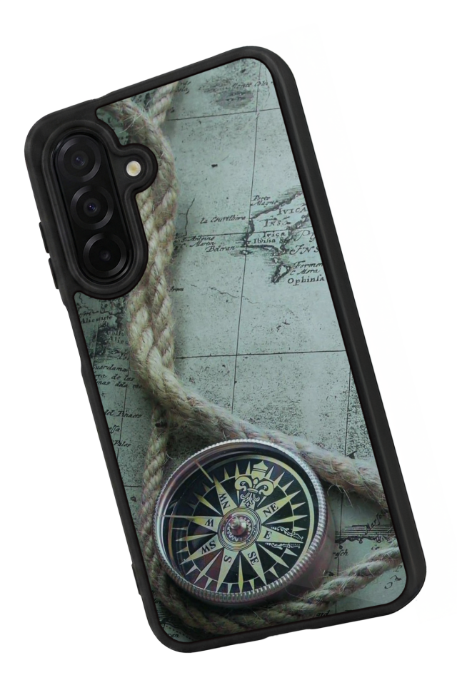 Samsung Galaxy A56 Uyumlu Pusula Tasarımlı Glossy Premium Kılıf