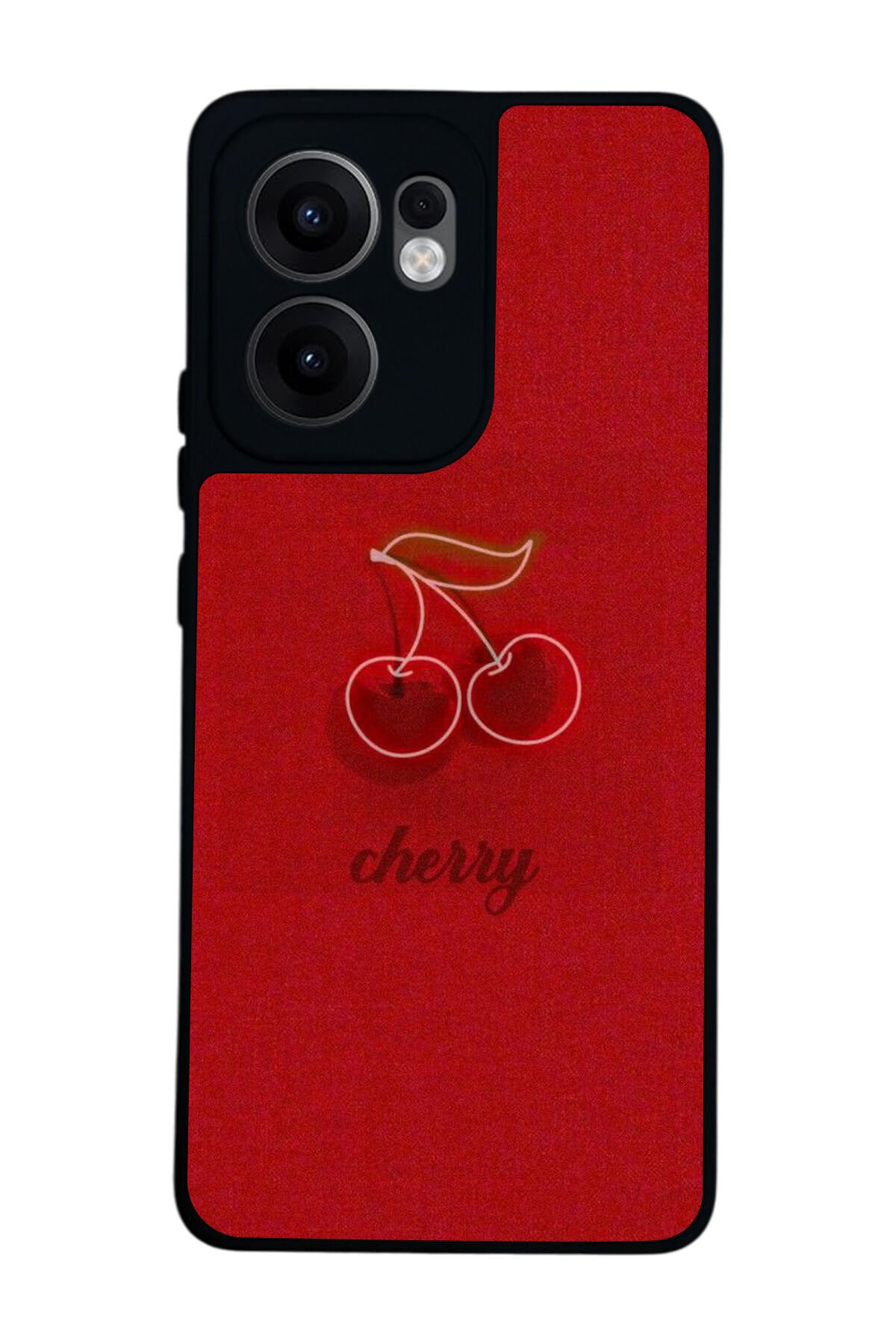 Oppo Reno 13F Uyumlu Kiraz Tasarımlı Glossy Premium Kılıf