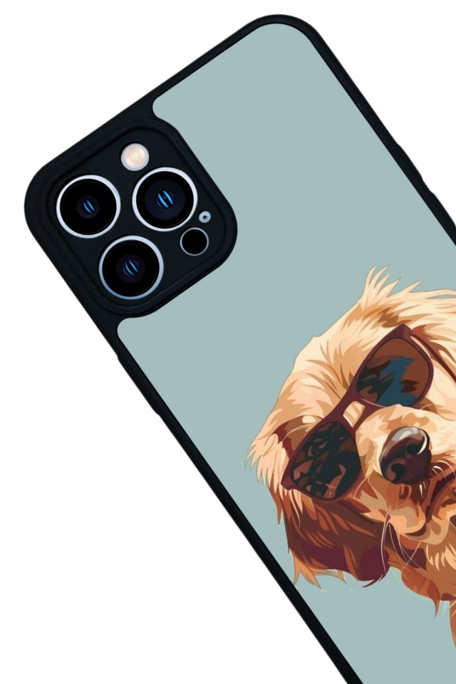 iPhone 13 Pro Max Uyumlu Golden Kopek Tasarımlı Glossy Premium Kılıf