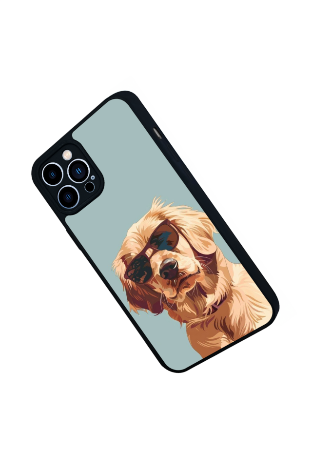 iPhone 13 Pro Max Uyumlu Golden Kopek Tasarımlı Glossy Premium Kılıf