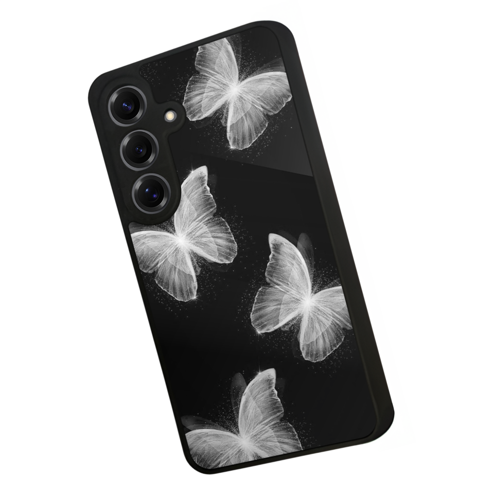 Samsung Galaxy S25 Uyumlu Kelebek Tasarımlı Glossy Premium Kılıf