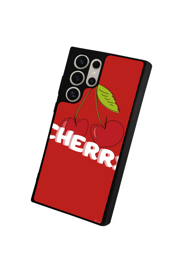 Samsung Galaxy S22 Ultra Uyumlu Kiraz Tasarımlı Glossy Premium Kılıf