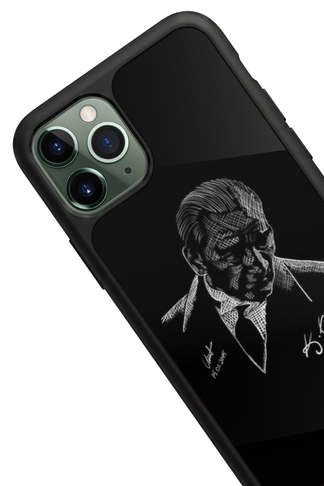 iPhone 11 Pro Max Uyumlu Mustafa Kemal Ataturk Tasarımlı Glossy Premium Kılıf