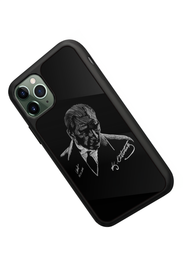 iPhone 11 Pro Max Uyumlu Mustafa Kemal Ataturk Tasarımlı Glossy Premium Kılıf