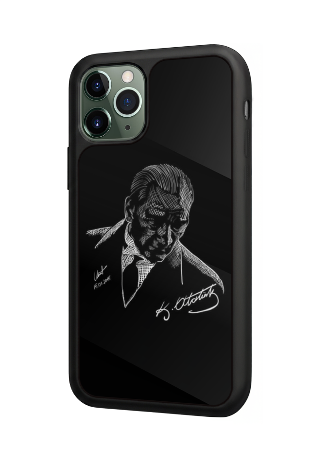 iPhone 11 Pro Max Uyumlu Mustafa Kemal Ataturk Tasarımlı Glossy Premium Kılıf