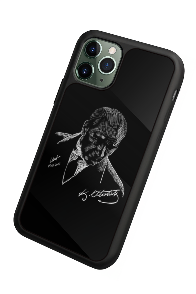 iPhone 11 Pro Max Uyumlu Mustafa Kemal Ataturk Tasarımlı Glossy Premium Kılıf