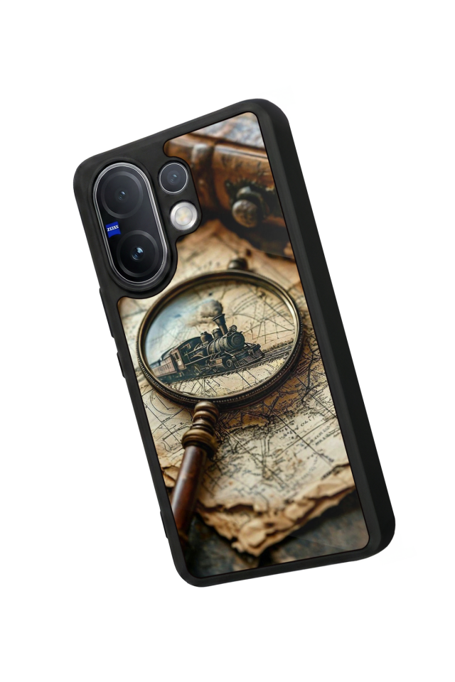Vivo V60 Uyumlu Pusula Tasarımlı Glossy Premium Kılıf