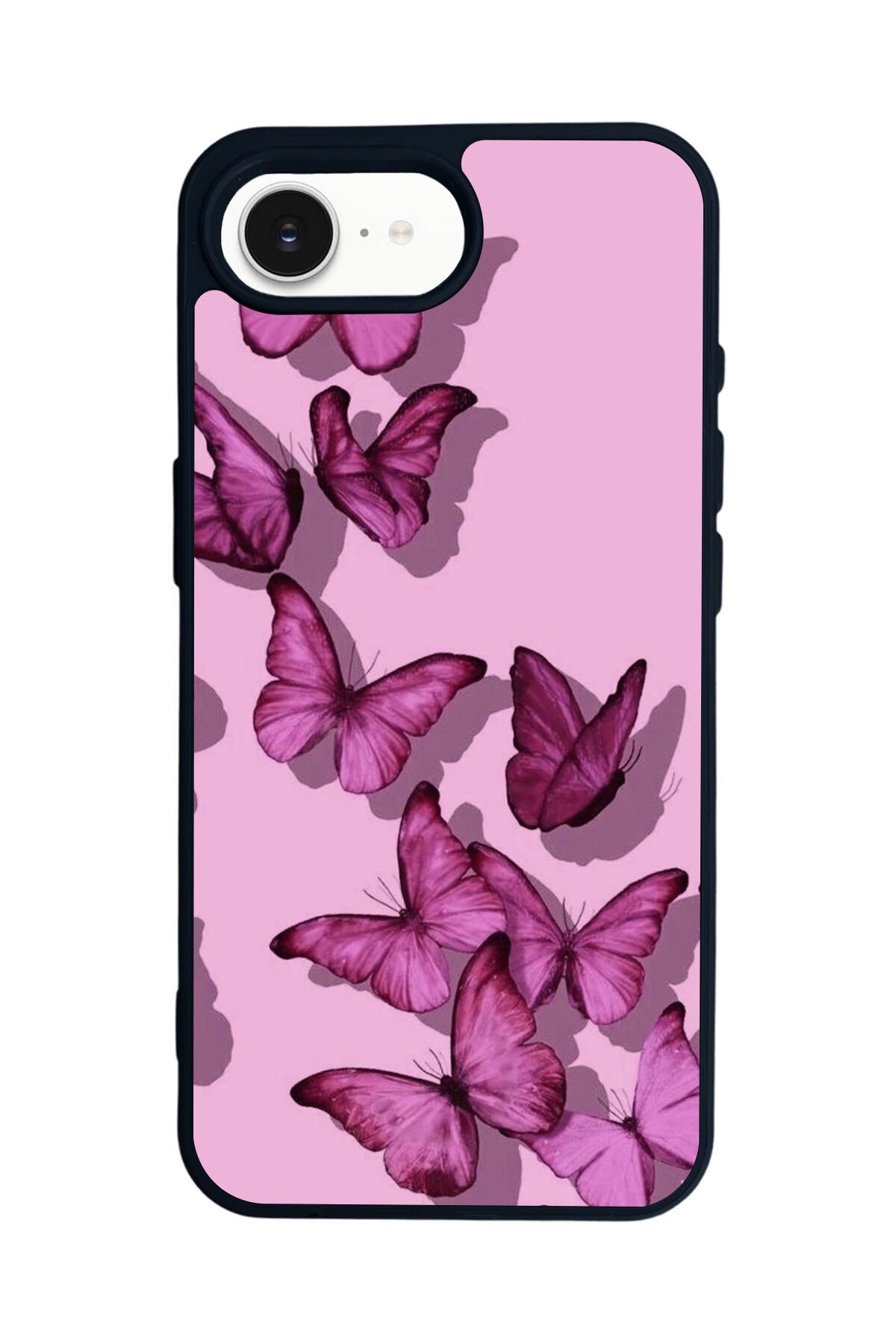 iPhone 16E Uyumlu Kelebek Tasarımlı Glossy Premium Kılıf