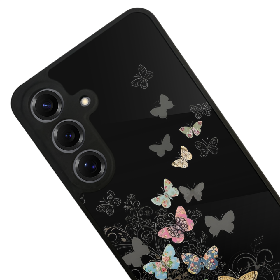 Samsung Galaxy S25 Uyumlu Kelebek Tasarımlı Glossy Premium Kılıf