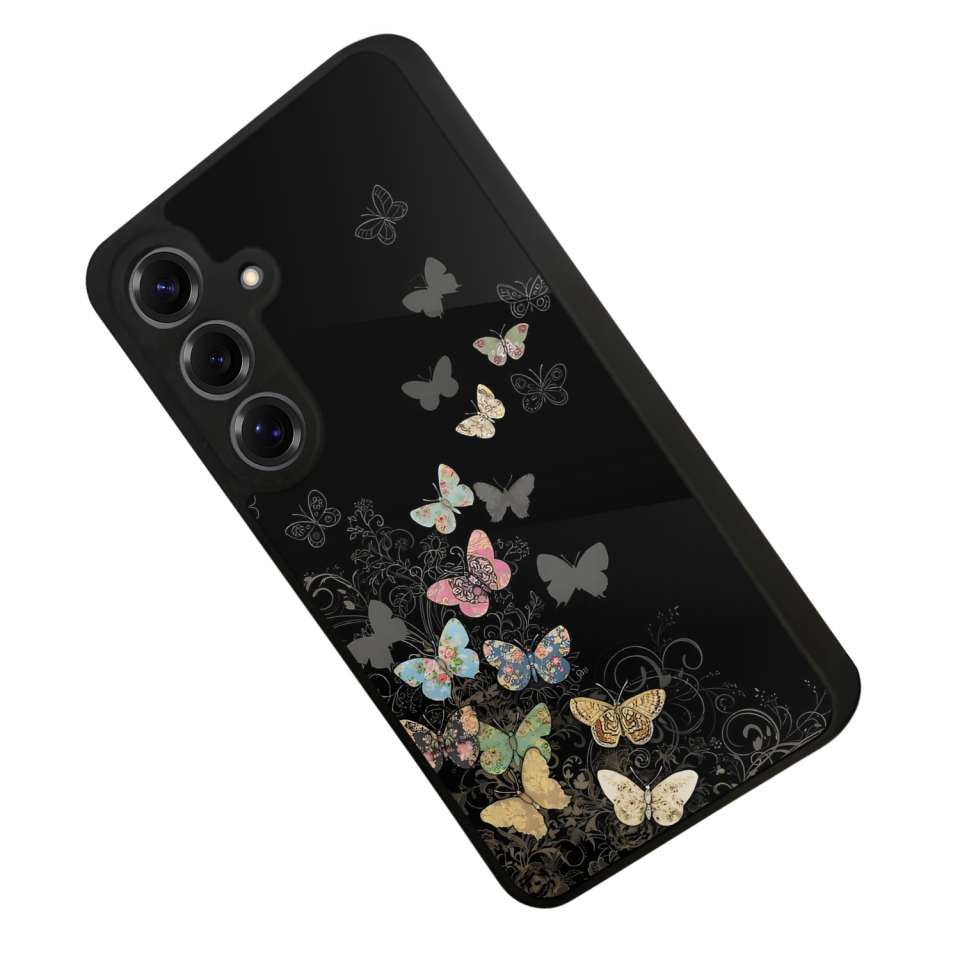 Samsung Galaxy S25 Uyumlu Kelebek Tasarımlı Glossy Premium Kılıf