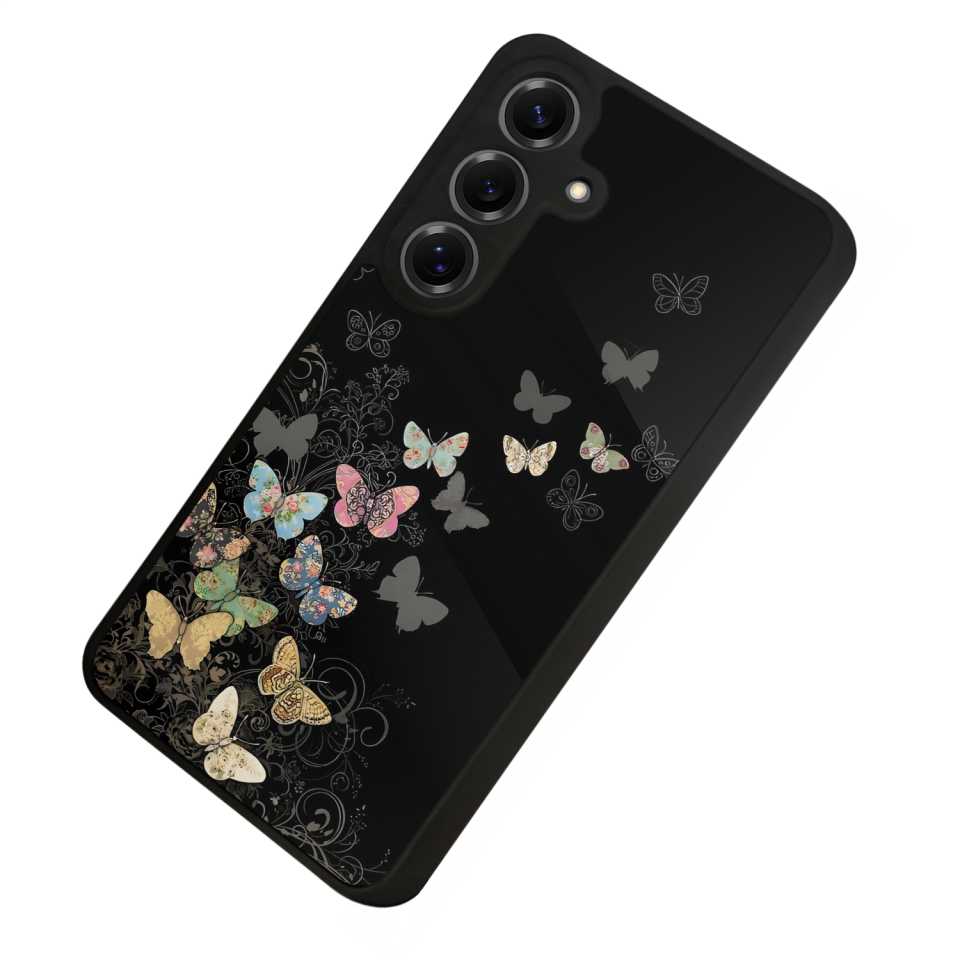 Samsung Galaxy S25 Uyumlu Kelebek Tasarımlı Glossy Premium Kılıf
