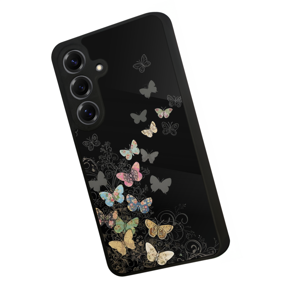 Samsung Galaxy S25 Uyumlu Kelebek Tasarımlı Glossy Premium Kılıf