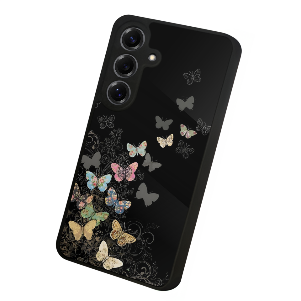 Samsung Galaxy S25 Uyumlu Kelebek Tasarımlı Glossy Premium Kılıf