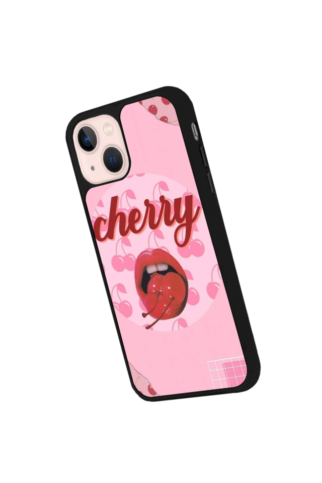 iPhone 14 Plus Uyumlu Kiraz Tasarımlı Glossy Premium Kılıf