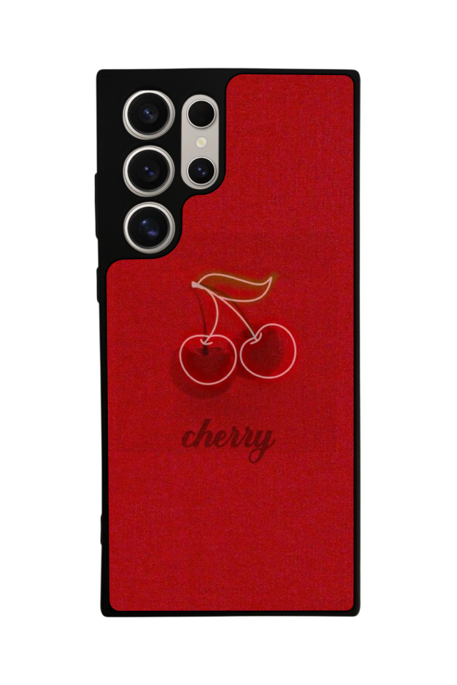 Samsung Galaxy S22 Ultra Uyumlu Kiraz Tasarımlı Glossy Premium Kılıf