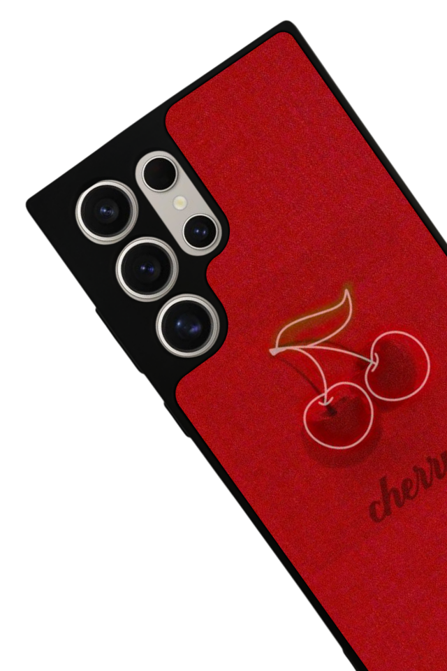 Samsung Galaxy S22 Ultra Uyumlu Kiraz Tasarımlı Glossy Premium Kılıf