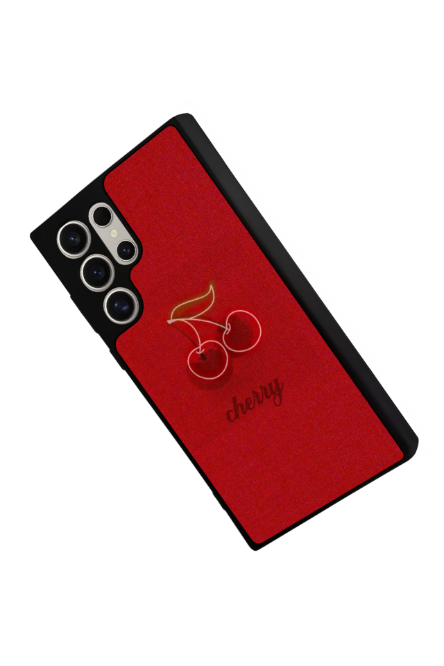 Samsung Galaxy S22 Ultra Uyumlu Kiraz Tasarımlı Glossy Premium Kılıf