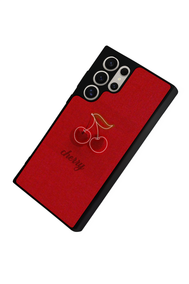 Samsung Galaxy S22 Ultra Uyumlu Kiraz Tasarımlı Glossy Premium Kılıf