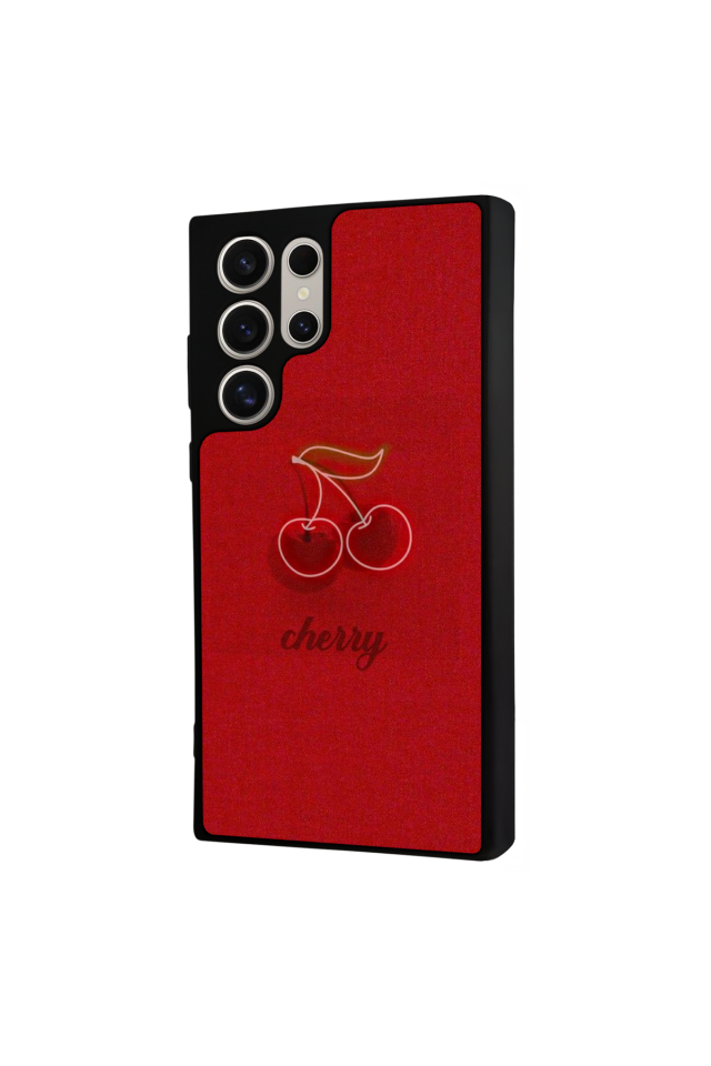 Samsung Galaxy S22 Ultra Uyumlu Kiraz Tasarımlı Glossy Premium Kılıf