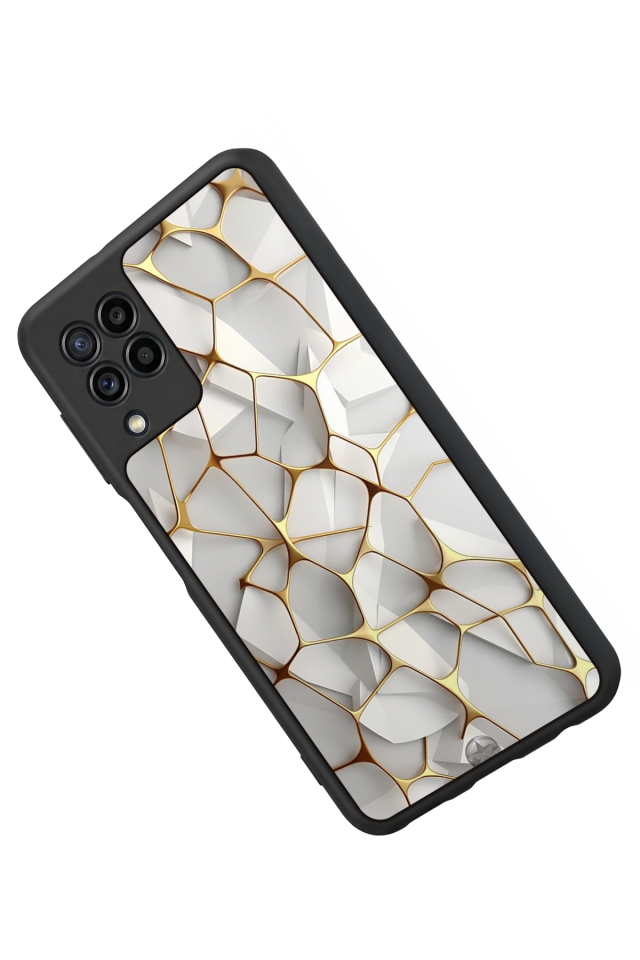 Samsung Galaxy M32 Uyumlu Mermer Marble Tasarımlı Glossy Premium Kılıf