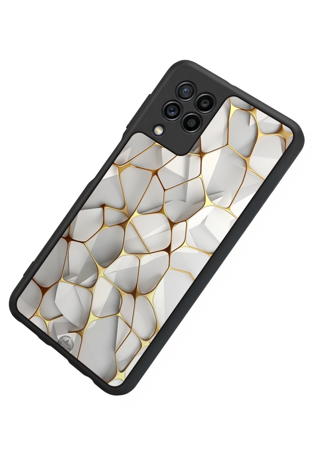 Samsung Galaxy M32 Uyumlu Mermer Marble Tasarımlı Glossy Premium Kılıf