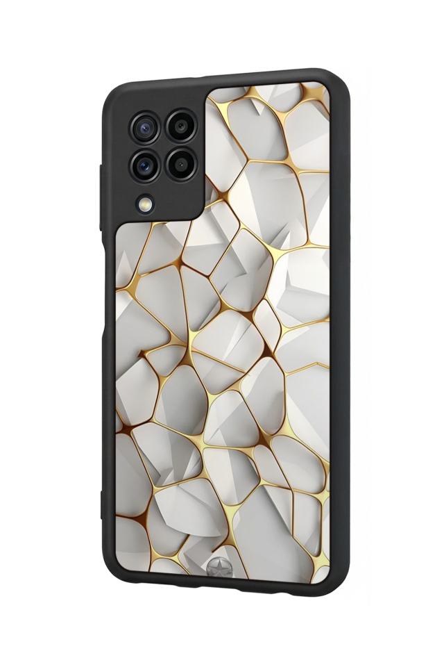 Samsung Galaxy M32 Uyumlu Mermer Marble Tasarımlı Glossy Premium Kılıf