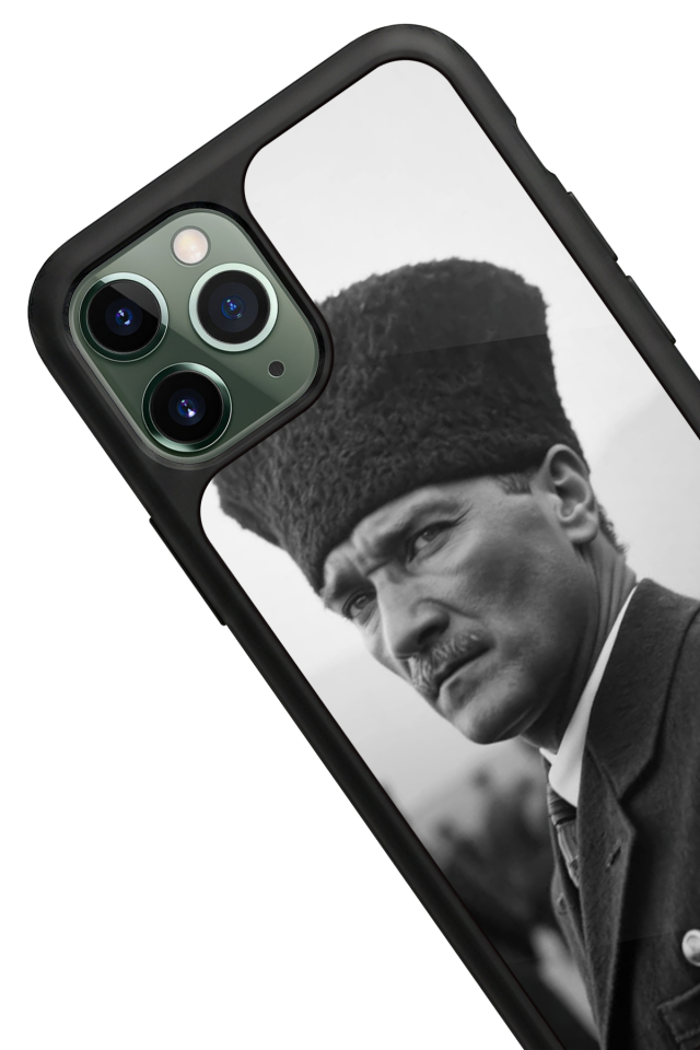 iPhone 11 Pro Max Uyumlu Mustafa Kemal Ataturk Tasarımlı Glossy Premium Kılıf