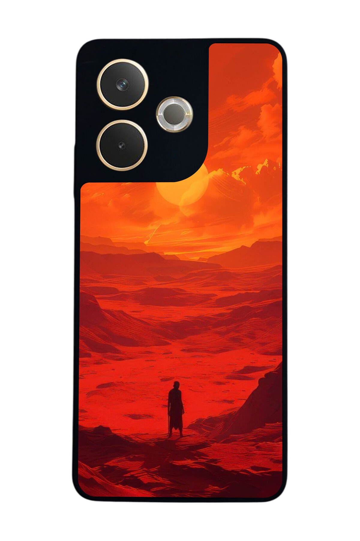 Oppo A5 Pro Uyumlu Güneş Tasarımlı Glossy Premium Kılıf
