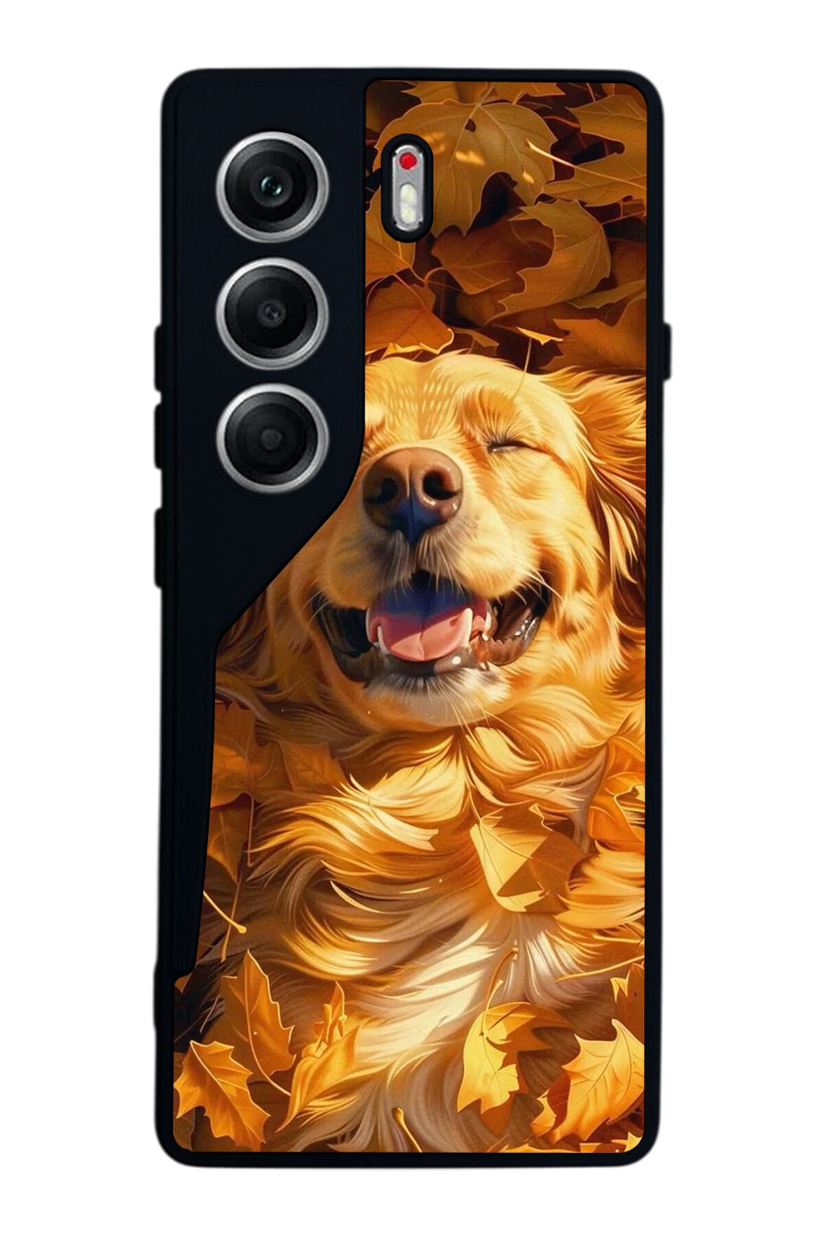 Tecno Camon 40 Uyumlu Golden Kopek Tasarımlı Glossy Premium Kılıf
