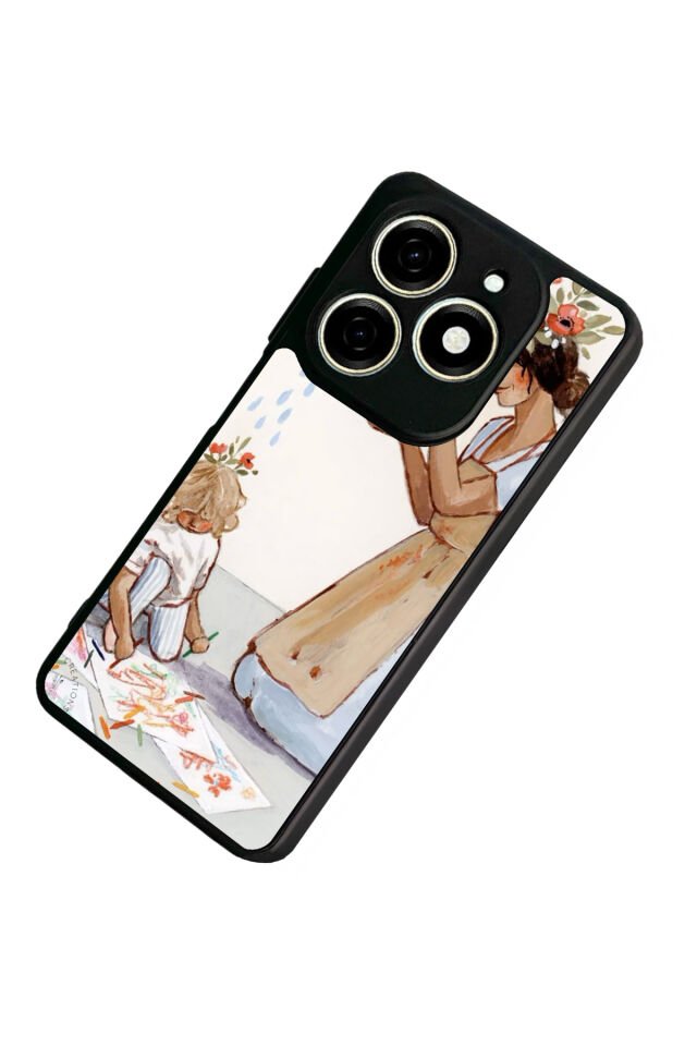 Tecno Spark 20/20C Uyumlu Kalp Love Tasarımlı Glossy Premium Kılıf