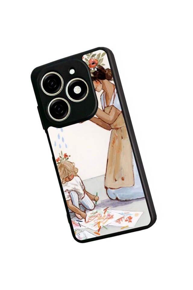 Tecno Spark 20/20C Uyumlu Kalp Love Tasarımlı Glossy Premium Kılıf