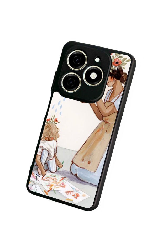 Tecno Spark 20/20C Uyumlu Kalp Love Tasarımlı Glossy Premium Kılıf