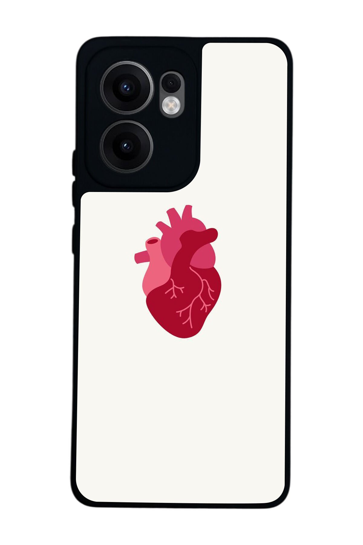 Oppo Reno 13F Uyumlu Kalp Love Tasarımlı Glossy Premium Kılıf