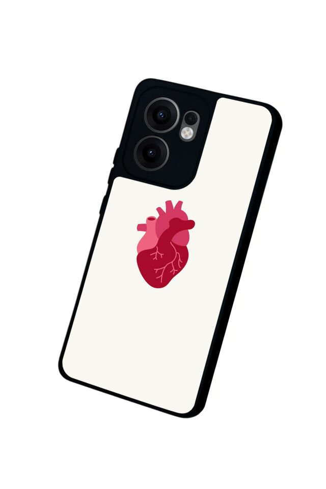Oppo Reno 13F Uyumlu Kalp Love Tasarımlı Glossy Premium Kılıf