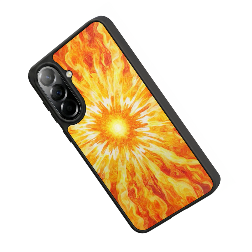 Samsung Galaxy A57 Uyumlu Güneş Tasarımlı Glossy Premium Kılıf