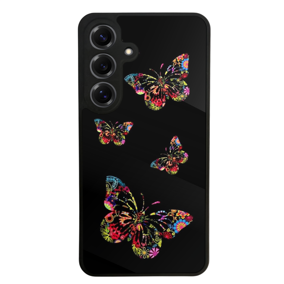 Samsung Galaxy S25 Uyumlu Kelebek Tasarımlı Glossy Premium Kılıf
