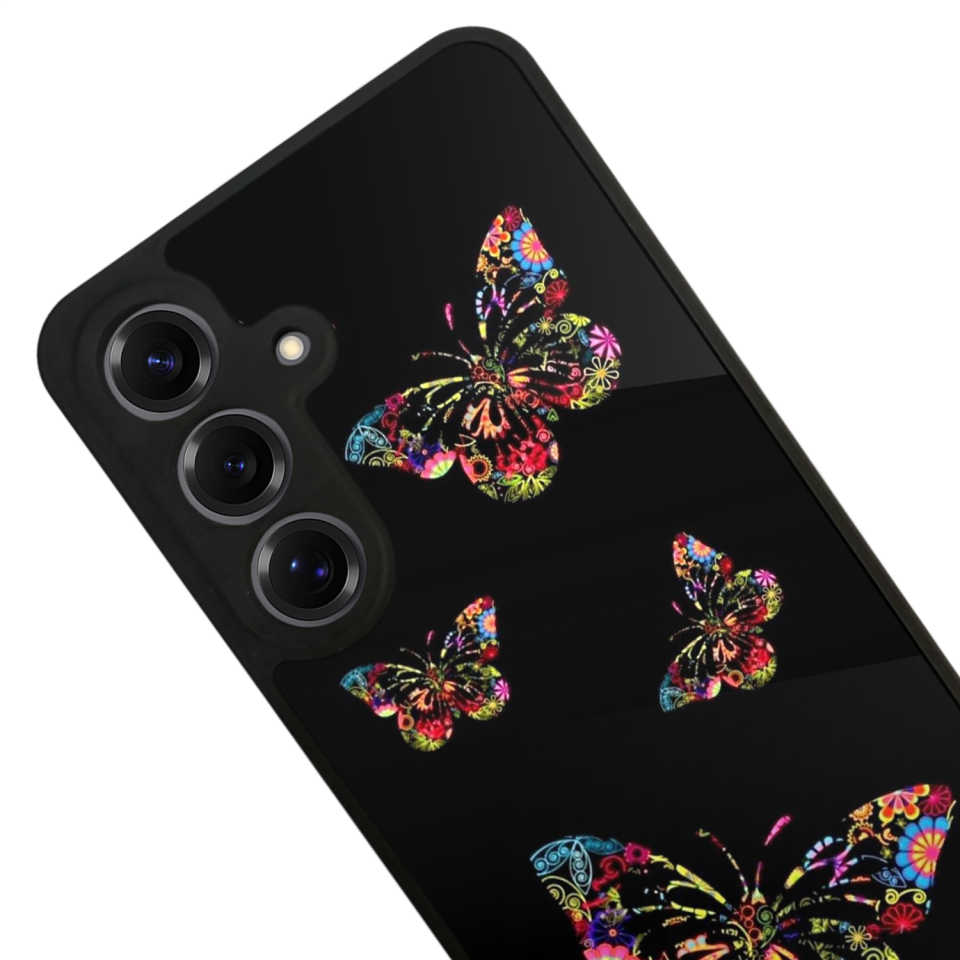 Samsung Galaxy S25 Uyumlu Kelebek Tasarımlı Glossy Premium Kılıf