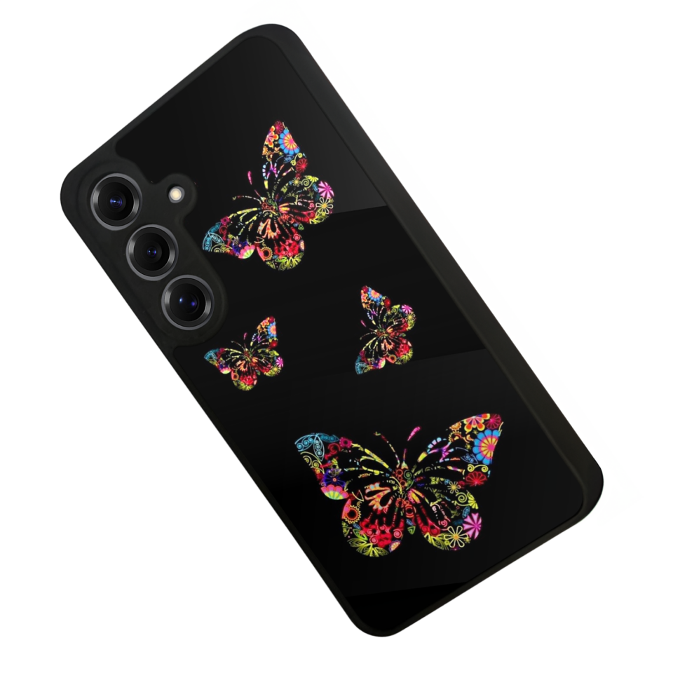 Samsung Galaxy S25 Uyumlu Kelebek Tasarımlı Glossy Premium Kılıf